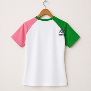 HMR Alpha |   T-shirts pour femmes Kapa Alpha de haute qualité 100% coton, logo personnalisé de la sororité, coupe ajustée douce, été, écologiques - Product Image 5