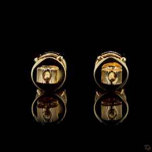 Pendientes de Diamantes Redondos Cultivados en Laboratorio para Mujer, Oro Sólido de 18K, Engaste Tipo Canasta, Finos, Brillantes, Regalo para Novias - Product Image 4