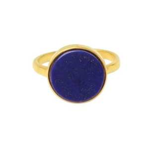 Anillo de Plata de Ley con Incrustaciones de Lapislázuli Natural de 12 mm, Estilo Vintage, Certificado por Terceros, Múltiples Recubrimientos - Product Image 1