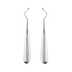 Cureta dental Kerpel de acero inoxidable manual con mango hueco izquierdo y derecho, punta cóncava de 2 mm, 145 mm, para ortodoncia - Product Image 1