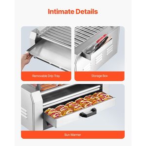 30 Hot Dog e 11 rullo fornello elettrico con 1950W commerciale per cottura - Product Image 5