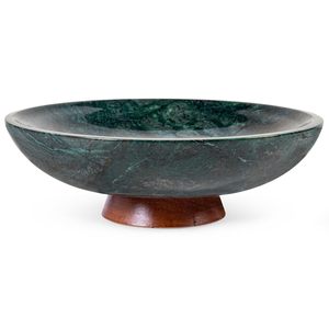 Bol à fruits élégant en marbre vert de qualité supérieure, motif abstrait - Moderne pour anniversaire, Diwali, Ramadan, multifonctionnel pour cuisine et salle à manger - Product Image 1