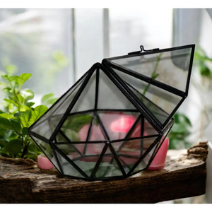 Jarrón de Mesa de Latón con Forma de Diamante, Marco de Color Negro, Diseño Tradicional, Terrario para Exteriores, Decoración para el Hogar, Soporte para Plantas al por Mayor - Product Image 5