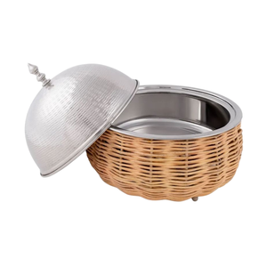 Casserole de luxe en acier inoxydable à motif marbre, pot isotherme avec couvercle martelé doré, vaisselle thermique pour restaurant - Product Image 6