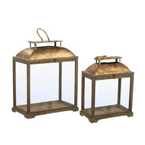 <b>Square</b> Lantern With <b>Glass</b> Panels And Lid For Home Decoration Heat Resistant - Product Image 5