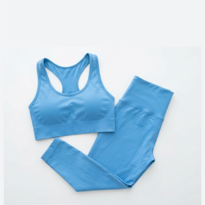 Ropa Deportiva Profesional para Mujer, Conjunto de 2 Piezas para Yoga y Gimnasio, Manga Corta, Secado Rápido y Transpirable - Product Image 1