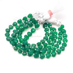 Cuentas de ónix verde natural talladas en forma de corazón, cuentas de piedras preciosas talladas a mano para la fabricación de joyería, tamaño de 10-11 mm, por fabricante, 8 pulgadas. - Product Image 4