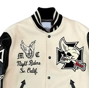 Lenova Industries Fashion Embroidered Genuine <b>Leather</b> <b>Jacket</b> LI-ELMJ-01 Custom Luxury Motorcycle Outerwear OEM ODM Factory - Product Image 6