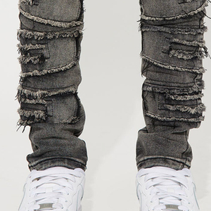 Straight Fit <b>Denim</b> Pants Soft Washed Stretchable <b>Material</b> With Customizable Logo Designing / Stylish Designing With Cheap Rate - Product Image 5