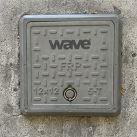 Couvercle de regard carré en PRV ondulé 10x10 pouces, haute résistance, résistant aux chocs, pour drainage, qualité industrielle, sécurité des parkings