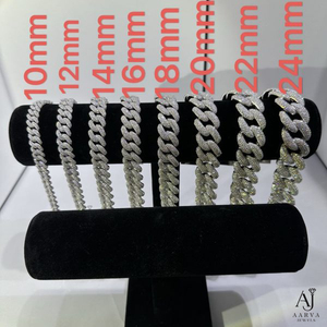 Bracelet Cuban Link Iced Out en Argent Sterling 925 Plaqué Or avec Chaîne Moissanite, Bijou Unisexe Hip Hop pour Mariage, Fête, Cadeau - Product Image 2