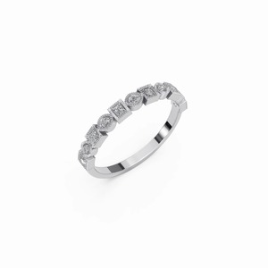 18K White Gold Lab Grown Diamond Mixed Shape <b>Open</b> Cuff <b>Ring</b> IGI Certified Adjustable - Product Image 1