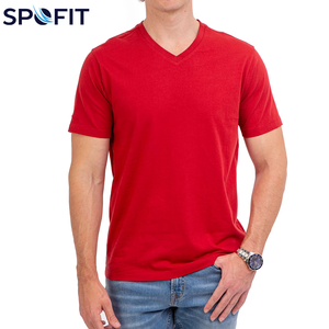 เสื้อยืดแขนสั้นคอวีสำหรับผู้ชาย เนื้อผ้าหนา เหมาะสำหรับออกกำลังกาย วิ่ง เล่นกีฬา ขายส่ง - Product Image 1