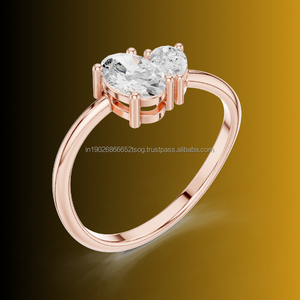 14K Rose Gold Flower Design <b>CZ</b> Diamond <b>Ring</b> Elegant Floral Inspired Jewelry - Product Image 1