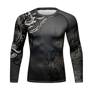 Ensemble de rashguards de compression pour hommes SPOFIT, manches longues et courtes, avec imprimé dragon, séchage rapide, spandex, polyester, coutures invisibles - Product Image 5