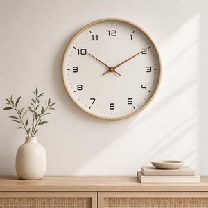 <b>Silent</b> Nordic Solid Wood Wall <b>Clock</b>, Minimalist Modern Scandinavian <b>Clock</b>, Non Ticking Wooden Wall Decor, Living Room Bedroom Ki - Product Image 6