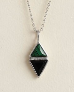 Malachite Tourmaline Pendant <b>Necklace</b> Natural Green Black Gemstone Jewelry Healing Energy Gift Wholesale Supplier - Product Image 5