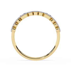 แหวนเพชรทรงกลมเจียระไนแบบบริลเลียนท์ ทองคำแท้ 14k สำหรับผู้หญิง ดีไซน์เรียบหรู ประดับด้วยเพชรเลี้ยงในห้องปฏิบัติการ เหมาะสำหรับสวมใส่ทุกวัน สามารถสวมซ้อนกันได้ - Product Image 3