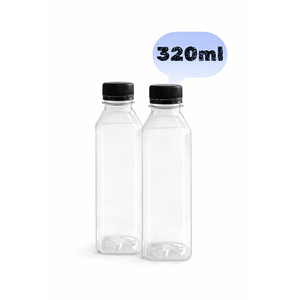Botella Cuadrada de PET Transparente de 320 ml, Elegante y Confiable, con Tapa de Rosca para Sellar, Ideal para Té con Leche, Jugos y Bebidas Frías - Product Image 3
