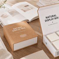 Boîte cadeau en carton rigide magnétique en papier kraft avec laminage mat et doublure en éponge, emballage écologique réutilisable pour le savon