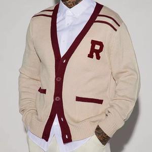 Suéter de Lana para Hombre, con Logotipo Personalizado, Estilo Coreano, Color Sólido, Cierre de Botones, Manga Larga, Cárdigan de Punto - Product Image 5