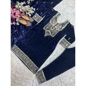 Conjunto de traje de secuencia bordada para mujer, ropa formal elegante - Product Image 4