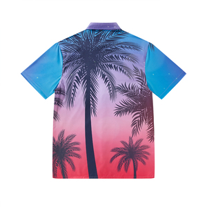 เสื้อเชิ้ตแขนสั้นพิมพ์ลายลำลองสำหรับผู้ชาย ระบายอากาศได้ดี เหมาะสำหรับฤดูร้อน ติดกระดุมด้านหน้า มีโลโก้ ผลิตจากผ้าโพลีเอสเตอร์/คอตตอนป๊อปลิน - Product Image 2