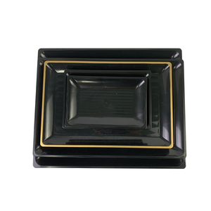 Bandeja Rectangular Negra de Plástico para Sushi, Calidad Premium de Vietnam, Estilo Japonés, Duradera, Moldeada por Inyección en Caliente, 65g, Platos para Servir - Product Image 1
