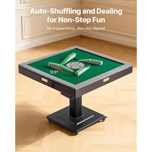 Mesa de Mahjong Plegable Automática con Fichas de 40 mm, 2 Juegos (164 Piezas), Estilo Montaña Rusa para Juegos de Azar - Product Image 2
