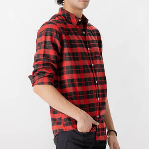 Chemise en flanelle décontractée en coton doux avec tissu brossé, texture chaude et fermeture boutonnée - Product Image 5