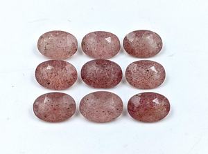 Pierre précieuse naturelle AAA en quartz fraise rouge, taille ovale facettée, 8*6 mm, 10*7 mm, 100% naturelle, pour la fabrication de bijoux - Product Image 3