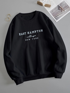 เสื้อสเวตเชิ้ตคอกลมผู้หญิง ผ้าฝ้ายผสม ลายพิมพ์สัตว์ ปักลายเจอร์ซีย์ ทรงปกติ ฤดูใบไม้ร่วง ลำลอง แขนยาว - Product Image 4