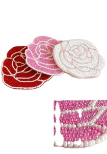 CRYSTAL CRAFT Sous-verre rond en jute perlé violet fait main de haute qualité pour tasses à thé - Product Image 3