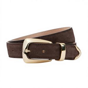 Durable Design Men's Quality Leather Belt 100% Genuine <b>Cow</b> Hide Steel Square Vintage Custom Logo <b>Print</b> Waterproof Eco-Friendly - Product Image 4