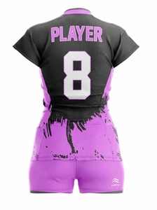 Camiseta de Voleibol Sublimada con Estampado Personalizado Unisex, Equipo 8, Malla Negra, Manga Corta Regular, Transpirable, Absorbe la Humedad - Product Image 6
