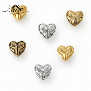 Modern Heart Shape Textured Cabinet <b>Knob</b> Brass Gold <b>Silver</b> Finish Decorative <b>Drawer</b> Pull Handle Home Furniture Hardware - Product Image 1