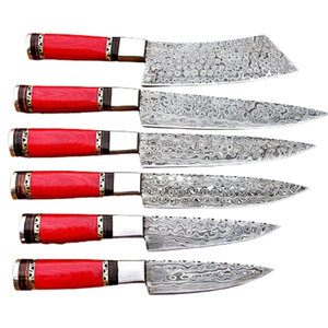 Juegos de cuchillos de chef de acero de Damasco, herramientas de cocina de calidad profesional, ideales para chefs, restaurantes y estudios de cocina. - Product Image 4