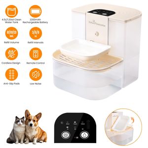 Distributeur d'eau automatique intelligent pour chat et chien, 4,5 L, sans fil, rechargeable, fontaine à eau pour animaux de compagnie, 3 réglages, fournitures pour petits animaux - Product Image 1