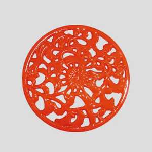 Dark Green Enamel Cast Iron Trivet Round Baroque Scroll Design Heat Resistant Pot Stand Heavy Duty <b>Table</b> <b>Protector</b> Kitchen - Product Image 4