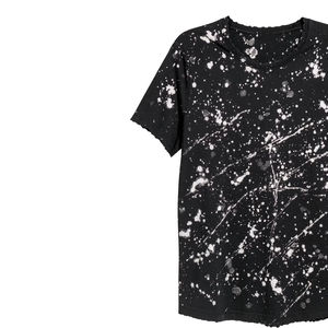 Camiseta Moderna con Estampado de Salpicaduras de Pintura, Estilo Urbano Premium, Vintage, Gráfico, Transpirable, para Hombre, 100% Algodón, Secado Rápido - Product Image 2