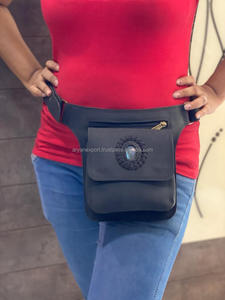 Riñonera de cuero con múltiples bolsillos Unisex, cinturón de viaje ligero - Product Image 2