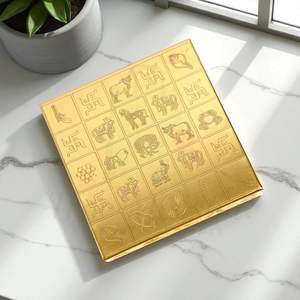 Boîte vide en laiton Manjusha Yantra avec symboles Panchashirsh Arbre de Vie Libra Shankh gravés, boîte de Puja sacrée Vaastu - Product Image 3