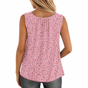 Fasmic International <b>Plus</b> <b>Size</b> Women's <b>Pink</b> Solid Spandex/Polyester Tank <b>Top</b> V-Neck Sleeveless Casual Summer Wear Regular Length - Product Image 6