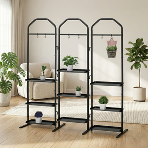 Soporte de planta de estilo de pantalla para jardín Patio multifunción balcón maceta estante organizador almacenamiento grande plegable hogar hierro - Product Image 1