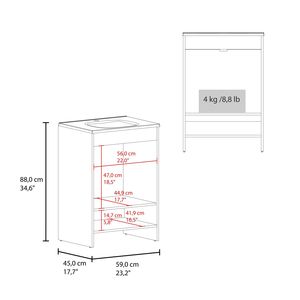 Mobile da Bagno Shell con 2 Ante e Vano Aperto, Vanità Bianche per Bagni - Product Image 3