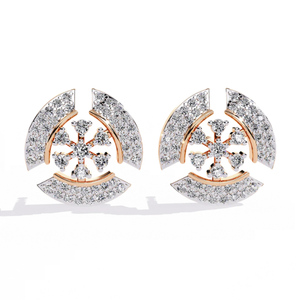 อาจเรเทลต่างหูเพชรธรรมชาติทอง 14K 0.49 กะรัต ทรงบริลเลียนท์ คัท เซเลสเชียล บลูม สี H ความใส VS-SI เครื่องประดับหรูหราสง่างาม - Product Image 2