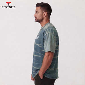 T-shirts pour hommes de haute qualité, style streetwear, col rond, effet délavé, vente en gros, prix bas, t-shirt délavé pour hommes - Product Image 3