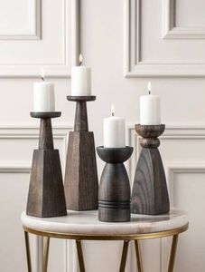 Modern Rustic Long Wooden <b>Candle</b> Stand Holder Handmade Natural Wood <b>Taper</b> <b>Candle</b> Display for Home Decoration and Events - Product Image 3