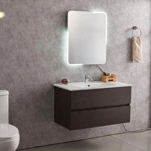 Miroir de salle de bain LED asymétrique minimaliste Daystar Trade avec interrupteur tactile et éclairage d'ambiance doux, à fixation murale pour salle de bain moderne - Product Image 4