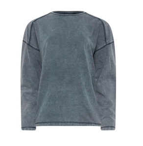 เสื้อสเวตเชิ้ตผู้หญิง แขนยาว ทรงหลวม ผ้าฝ้าย 100% ซักกรด สโตนวอช ฟลีซ มีกระเป๋า  ไซส์ใหญ่ สั่งทำได้ - Product Image 4